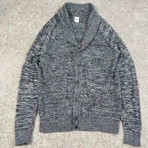 Gap Cotton Textured Shawl Cardigan Men's Large Gray Multi Dadcore Grandpa